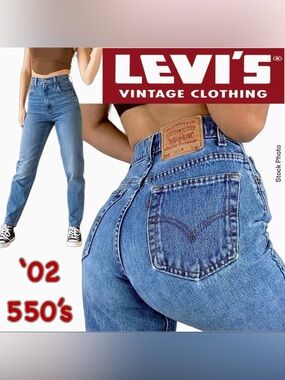 2002 LEVI’S 550 Relaxed Fit High Rise Tapered Jeans (12 MIS L31)